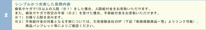 シンプルかつ充実した保障内容