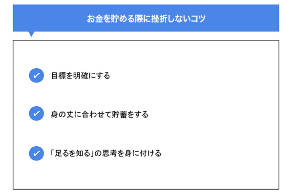 お金を貯める際に挫折しないコツ