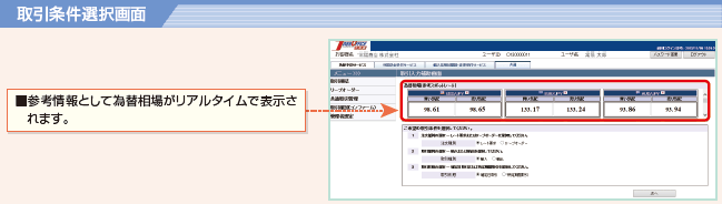 取引条件選択画面