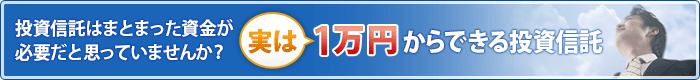 実は1万円からできる投資信託