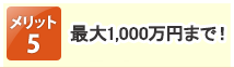 最大1,000万円まで！