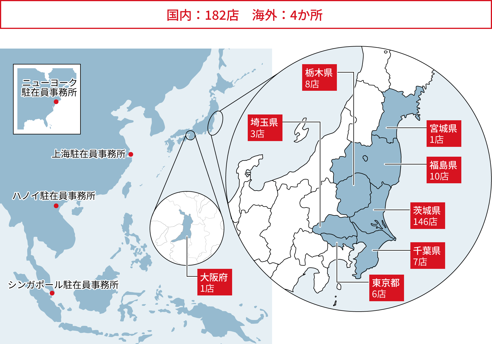 国内182店、海外4か所