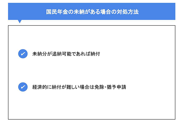 国民年金の未納がある場合の対処方法