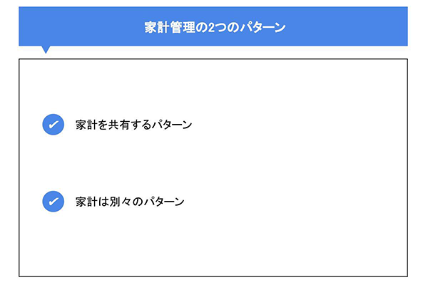 家計管理の2つのパターン