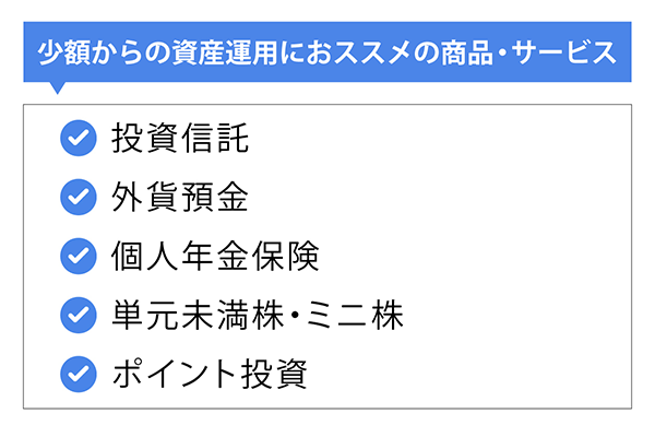 少額からの資産運用におススメの商品