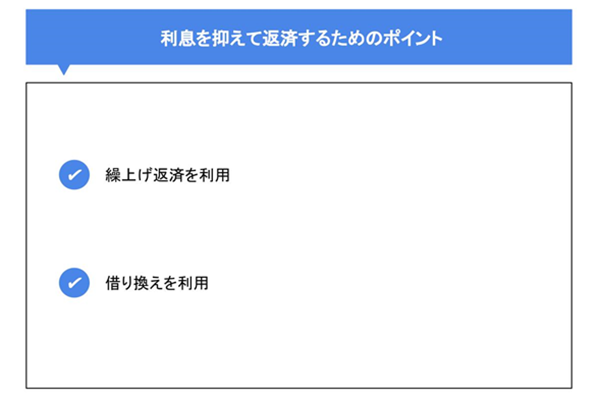 利息を抑えて返済するためのポイント