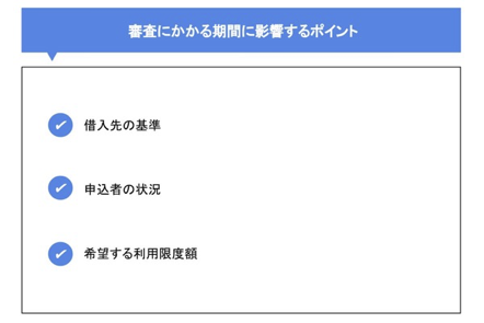 審査にかかる期間に影響するポイント