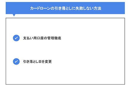 カードローンの引き落としに失敗しない方法
