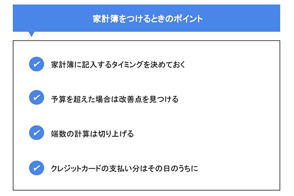 家計簿をつけるときのポイント