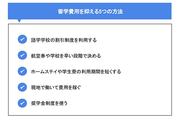 留学費用を抑える5つの方法