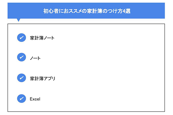 初心者におススメの家計簿のつけ方4選