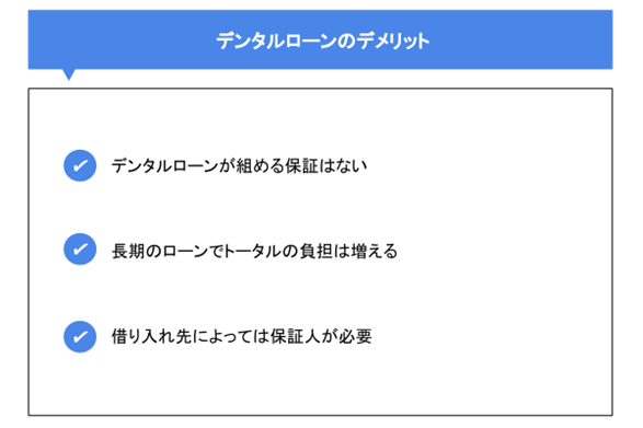 デンタルローンのデメリット