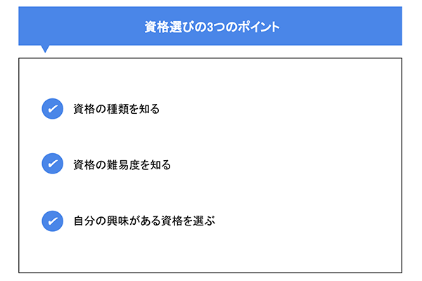 資格選びの3つのポイント