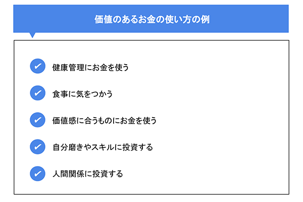 価値のあるお金の使い方の例