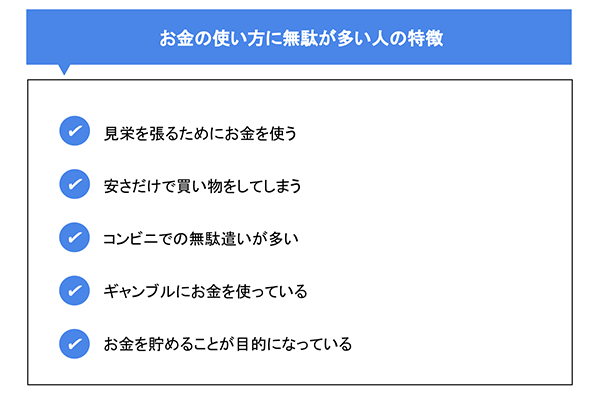 お金の使い方に無駄が多い人の特徴